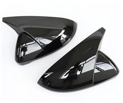 ZJSSJZ Tür Spiegelkappen Für VW Für Golf MK7 7.5 Für GTI 7 7R Carbon Hellschwarze Abdeckung Autozubehör 2 STK Spiegelabdeckungen Kappen Rückspiegelgehäuseabdeckung Auto Spiegelkappen(Bright Black)
