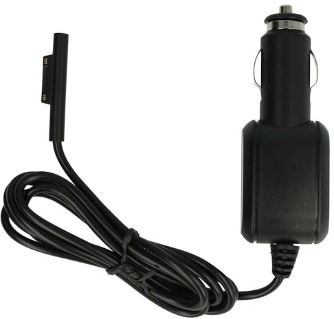 vhbw KFZ-Ladekabel kompatibel mit Microsoft Surface Studio 2, Pro 8, Pro X, Pro 5, Pro 7, Pro 6 Tablet - 12V Ladegerät Schwarz
