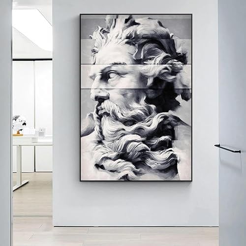 Vintage Skulptur Wand Kunst Griechischen Gott Schwarz Und Weiß Leinwand Malerei David Poster Nordic Wohnkultur Für Wohnzimmer Bilder 60x90cm ohne Rahmen