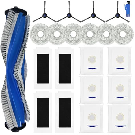 VACKING Zubehörset Kompatibel für Ecovacs Deebot T30 Pro Omni / T30 Omni Roboterstaubsauger Zubehör, 1 Hauptbürste, 4 HEPA-Filter, 4 Seitenbürsten, 6 Wischtücher, 6 Staubbeutel, Nicht für T30S