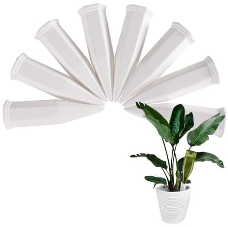 CHSEEO Lot de 8 Oyas a Planter Terre Cuite, Auto-arrosantes en Ollas Terre Cuite, Cône en Argile d’arrosage, Goutte-Gouttes Automatiques pour Plantes en Pot D'intérieur, Marro