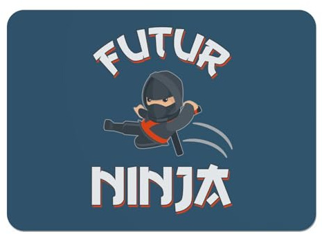 Tischset, Unterseite aus Gummi, Blau – Futur Ninja Combat Japan Helden – großes Format 39,5 x 28,5 cm