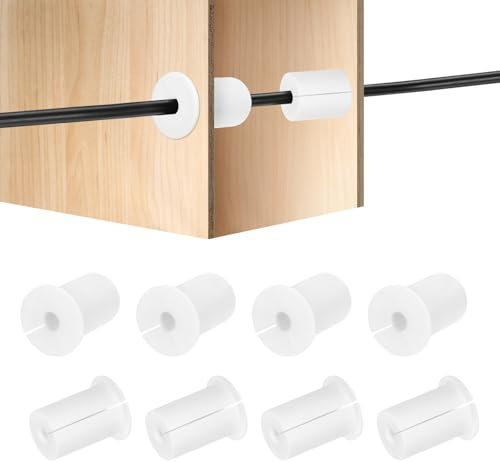 HiPicco 8Pcs Wall Grommets for Cables 1-Inch Silicone Cable Wall Bushing Feed Through Cable Routing Kit Accessories Wall Cable Pass Through for Ethernet with 8mm Hole, White