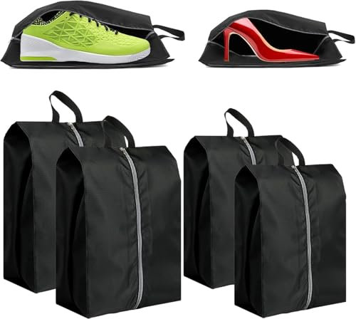 4 Stück Schuhtasche Reise Schuhbeutel Wasserdicht 42cm Groß Schuhtasche Koffer Schuhtasche mit Reißverschluss für Die Aufbewahrung zu Hause und Reisegebrauch(42×24×18cm)