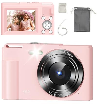 Digital Camera,COLALY Autofocus UHD 48MP Kids Camera with 8G SD Card,2,4'' Screen with 16X Digital Zoom Anti Shake,Mini Compact Portable for Kids Teenagers Beginners