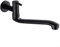 HpLive Rubinetto per acqua fredda a parete, nero, da parete, allungato a parete, per cucina, lavandino e piscina, girevole per giardino, piscina, lavatrice (36 cm)