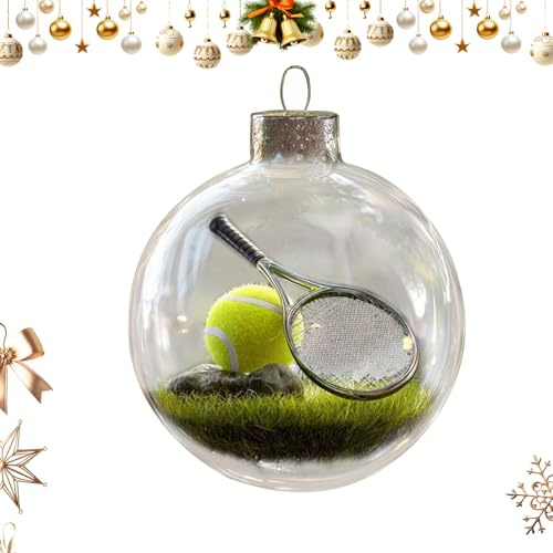 Christmas Balls Ornaments - Festival Sports Scene with Ball Decorations, Festive Holiday Ornaments for Indoor, Outdoor, Cabinet, Dining Table, Living Room, Party, Mantle, Fireplace, and Porch