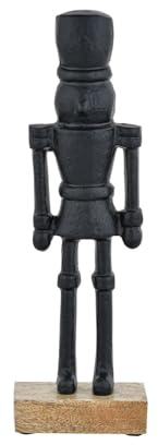 Weihnachtsfigur Nussknacker handgemacht aus Aluminium in Schwarz 22 cm