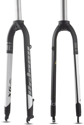 KUNYOS Fahrradgabel 26In 27.5In 29In Mountainbikes Starrgabel 1-1/8'' Straight Tube Rennrad Hard Fork Alloy Disc Brake Fahrräder Vorderradgabel Schnellspanner 9 * 100Mm,Weiß,29inch