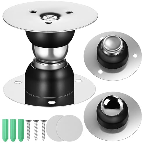 Magnetischer Türstopper 2 Stück Edelstahl Schwarz, Kompakt | Selbstklebend, ohne Bohren, Wandhalterung für Türen, Starkes Halten für Haushalt und Shop