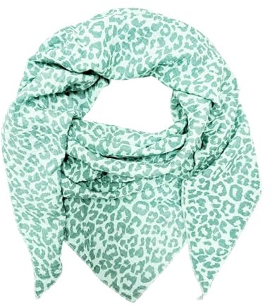 XL DreieckStrickschal Leopard Frühling Schal 100% Baumwolle Made in Italy Fashion Tuch Dreieckschal Stola Herbst Frühling Tuch Leo