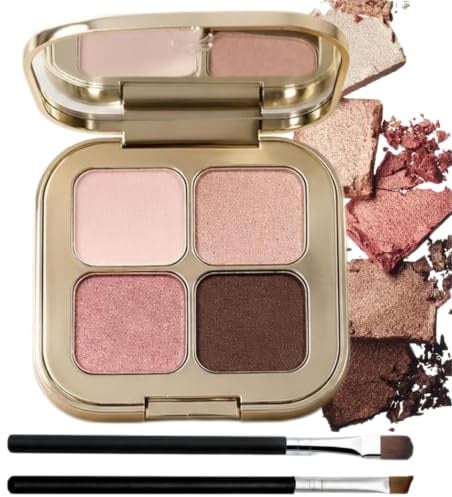 Rose Daylight Shimmer Eyeshadow Palette,Eyeshadow Palette withMatte&Shimmer | Highly Pigmented,Long-Lasting,Blendable Formula for Natural,Dimensional Eye Looks,Natural Lightweight,Compact with Mirror
