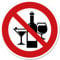 LabelDay Aufkleber Schild Alkohol verboten, Ø14cm, Verbotsschild/Verbotszeichen Alkoholverbot