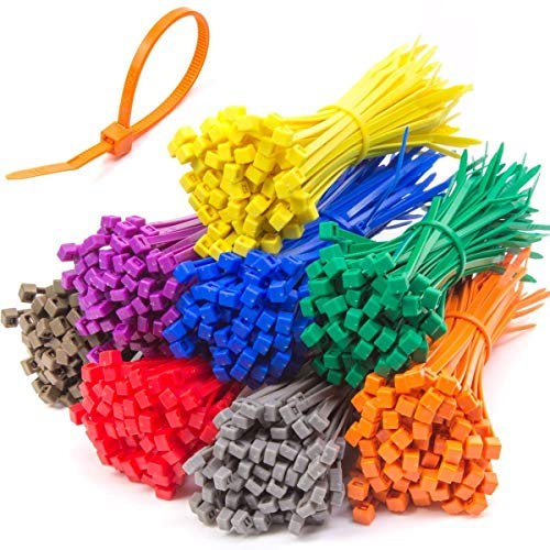 500PC Cable Ties Assorted Colours, Length- Zip TIE RED Blue Green Yellow