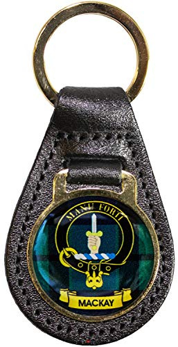 I LUV LTD Leather Key Fob Scottish Clan Crest MacKay Scottish Made