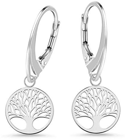 FÜR DICH Baum des Lebens Brisur Ohrringe 925 Sterling Silber Mädchen Frauen Lebensbaum Ohrhänger