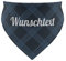 printplanet® - Hundehalstuch mit Name oder Text - Halstuch für Hunde - Layout Karomuster Blau - Größe M