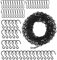 Suwimut Hanging Chains, Black Metal with 30 S Hooks and Clips for Bird Feeders, Planters, Billboards, Chalkboards, Wind Chimes, Lanterns, Outdoor Indoor Use