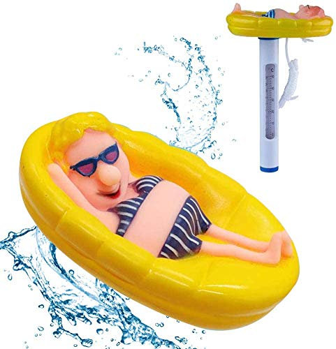 N/O Thermomètre de piscine flottant avec corde - Incassable - Pour piscines extérieures et intérieures, spas, jacuzzis, aquariums et étangs à poissons (femmes)
