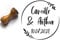 Tampon mariage personnalisable style champêtre avec feuillage, personnalisé avec votre texte, fabrication française