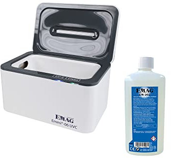 EMAG Ultraschallreiniger Emmi 06 UV-C Intensiv-Set I Brillenreinigungsgerät auch Schmuck & Münzen I Ultraschallreinigungsgerät aus Deutschland I 650ml