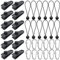 Heavy Duty Tarp Clips Set - 36 Pack with Lock Grip Thumb Screw Tent Clips, Carabiners, Ball Bungee Cords for Tarp, Canopy, Car, Boat, Pool Cover