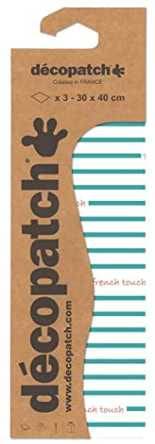 Décopatch C855C - Packung mit 3 Blatt Décopatch-Papier gleichen Musters, Nr. 855, praktisch und einfach zum Verwenden, ideal für Ihre Pappmachés und Bastelprojekte, 1 Pack