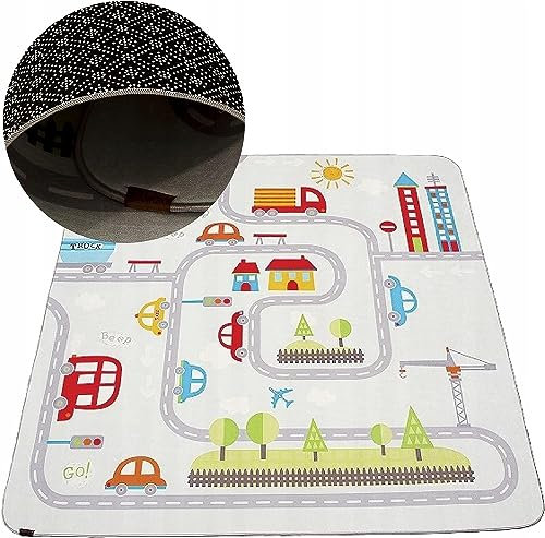 HAMUR HOME Baby Spielmatte Anti-Rutsch Spielteppich Faltbarer Krabbelmatte Kinder BabyTeppich 150x150cm für Kinderzimmer Spielzimmer Waschmaschinen Waschbar Kindermatte (Road)