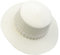 JK Home Pliable Chapeau de Soleil Femme Panama en Paille Capeline Large Bord avec Ruban Mariage Plage Crème Blanc