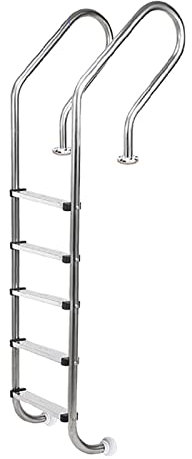 KCTOT Schwimmbad Leiter 4-5 Stufen Poolleiter Edelstahl, Hochwertiges Schwimmbadleiter rutschfest Schwimmbad Mit Rutschfestem Pedal Für Pool/Ponton (Size : 5 Floors)