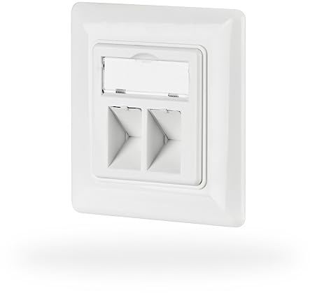 EFB-Elektronik Netzwerkdose 2-fach für Keystones, Weiss, RAL 9003