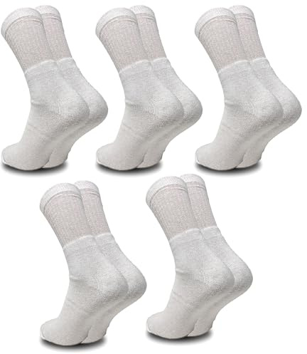 Sportsocken Tennissocken Herren 10 Paar 39-42 Weiß Baumwolle Atmungsaktive Anti Schweiß Arbeitsocken Work Socken