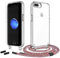 Anshow Handykette für iPhone 7 Plus / 8 Plus Hülle mit Band + 1 Schutzfolie, Robust Necklace Extrem Stoßfest Handyhülle Transparent Schutzhülle zum Umhängeband Abnehmbar, Regenbogen