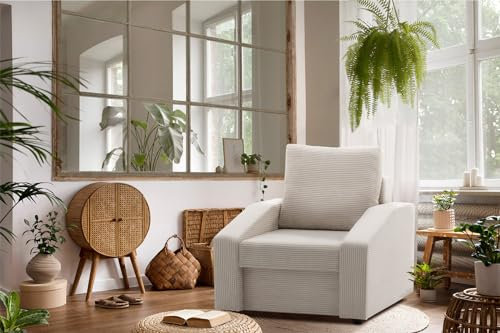 Mebligo Sessel DORMA Seßel - Polstersessel - Klassische Sessel für Wohnzimmer - Relaxsessel - Einzelsessel, Stoff: POSO (POSO 100)