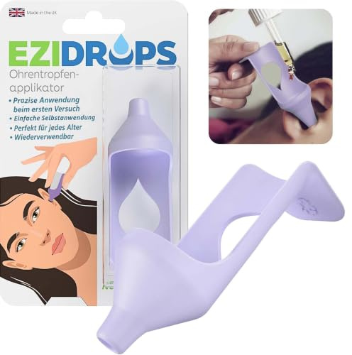 EziDrops Ear Drop Applicator for Standard Nozzle Bottles & Droppers, Purple | Ear Dropper Tool for Kids, Adults & Seniors, Reusable & Portable, Precise Ear Drops in Canal, No Wasted Liquid, Easy to Use