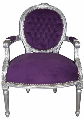 Romantischer Sessel im Shabby Chic Vintage Lila 60cm gepolstert cat519e31 Palazzo Exklusiv