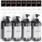 Anhow 4 Pezzi Dispenser Sapone Bagno, 500ml Dispenser Doccia Muro di Liquido per Doccia Bagno Cucina Shampoo Bagnoschiuma - Grigio