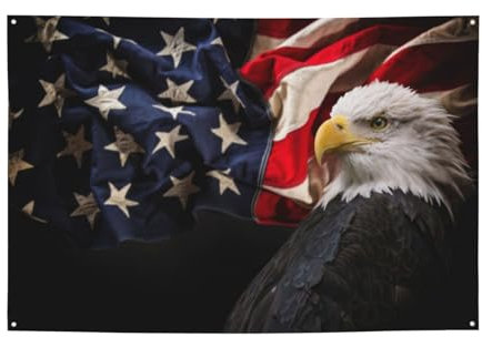 180 x 120 cm, drapeau américain avec symbole de l'aigle des États-Unis, bannière de vacances imprimée d'un côté pour maison, pelouse, décoration à suspendre, drapeaux de bienvenue, utilisation