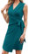 GRACE KARIN Hochzeit Kleid Gast Elegant Abendkleid Damen Blau Ärmellos Plissee Partykleid M Pfauenblau -3
