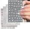 4 Stück Nagelsticker Herz Nail Art Stickers Bogen Nagelaufkleber Nagelsticker Sommer Blumen Nageldesign Aufkleber Nagelaufkleber Frauen Mädchen DIY Acryl Nageldekoration