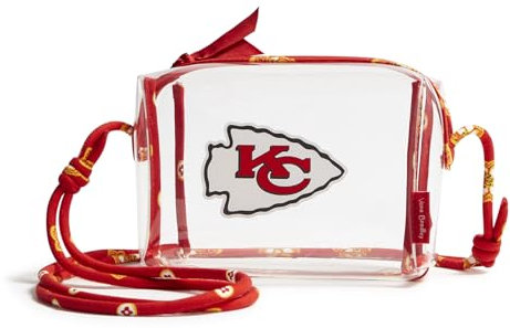 Vera Bradley Damen Clear NFL Crossbody Bag Umhängetasche, Kansascitychiefsonred/Yellowbandana