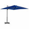 Iiaky Ampelschirm mit Aluminium-Mast Windsicherung Ampelschirm Sonnenschirme FüR Terrasse Garten Sonnenschirm Azurblau 250x250 cm