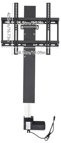 Qussse Elektrisch Höhenverstellbare TV Halterung, 700mm New Elektrisch TV Lift Halterung für 26-57 Fernseher TV Lift Elektrisch mit Fernbedienung für Haus Büro Konferenzraum