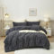 Luowei Winter Plüsch Bettwäsche 220x240 Grau Warm Kuschelige Flauschig Fleece Bettwäsche Luxus Wende Bettbezug mit Reißverschluss und 2 Kissenbezug 80x80cm