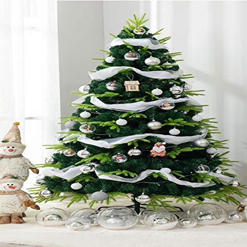 asdchZen Fiesta, Hogar, Árbol De Navidad De Cedro Blanco Flocado Copo De Nieve Colorido Lujo Cifrado Decoración Navideña Adornos Artificiales Simulación para Empresa, Exterior - B,White,4m