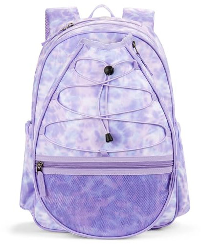 Choco Mocha Tennisrucksack Kinder Tennistasche für Mädchen Sportschlägertasche Teenager Rucksack 16 Zoll, Tie-Dye