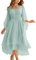 SCARLET DARKNESS Women Renaissance Maxi Dress Retro Rockabilly High Waist Long Evening Dresses Mint Green L
