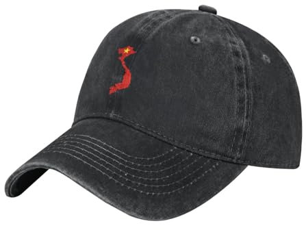 Baseball Cap Geländekarte Von Vietnam Sommer Kappe Baumwolle Baseballkappe Verstellbare Freizeit Basecap Für Herren, Damen, Running