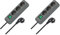Brennenstuhl Eco-Line, Steckdosenleiste 3-Fach (Mehrfachsteckdose mit erhöhtem Berührungsschutz, Schalter und 1,5 m Kabel) Silbergrau (Packung mit 2)