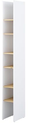 MEBLINI Schrank für Schrankbett Bed Concept - Hochschrank mit Regalen - BC-24 - Weiß/Artisan Eiche